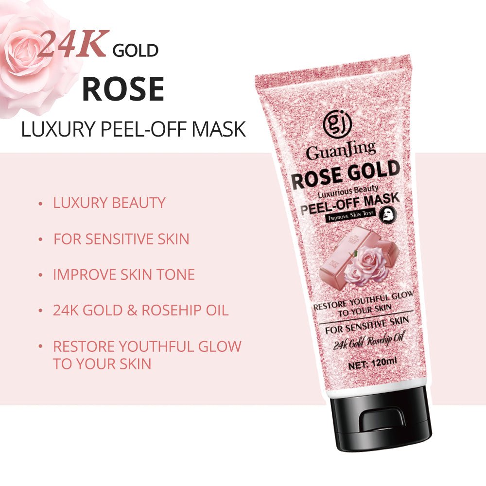 Rose Gold Peel-Off Mask applied